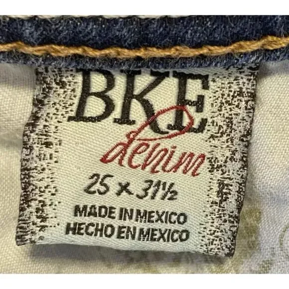 BKE Denim Jeans Women's 25R (28x30) Dark Wash Payton Skinny Straight Stretch - Picture 8 of 10
